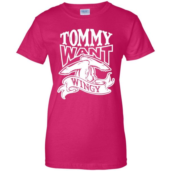 tommy want wingy womens t shirt - lady t shirt - pink heliconia