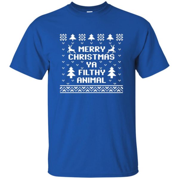 merry christmas ya filthy animal t shirt - royal blue