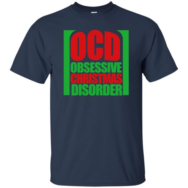 obsessive christmas disorder t shirt - navy blue