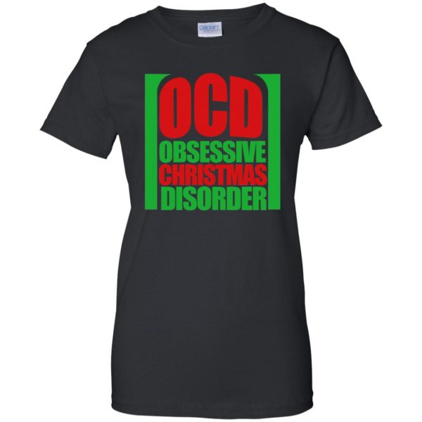 obsessive christmas disorder womens t shirt - lady t shirt - black