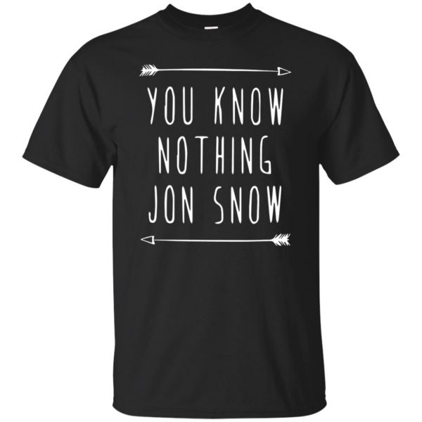 you know nothing jon snow tshirt - black