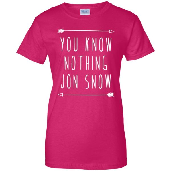 you know nothing jon snow womens t shirt - lady t shirt - pink heliconia