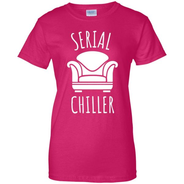 serial chiller womens t shirt - lady t shirt - pink heliconia