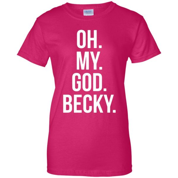 omg becky womens t shirt - lady t shirt - pink heliconia