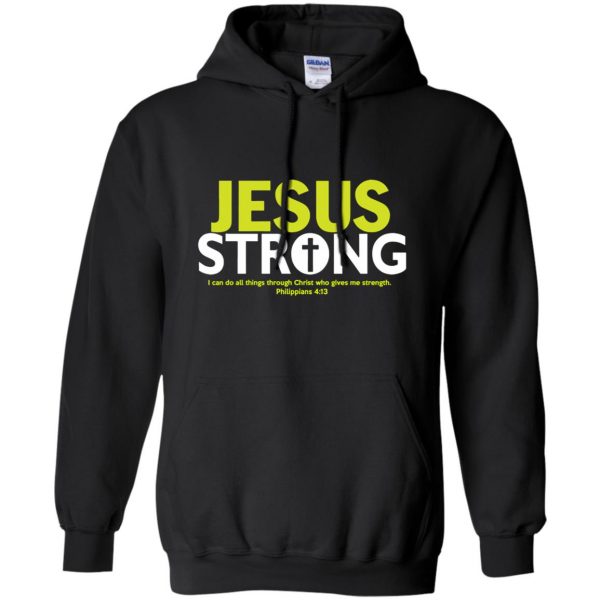 jesus strong hoodie - black