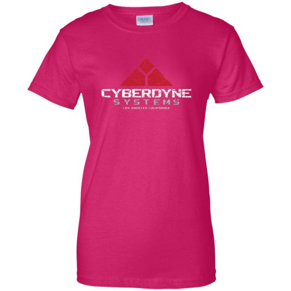 cyberdyne systems womens t shirt - lady t shirt - pink heliconia