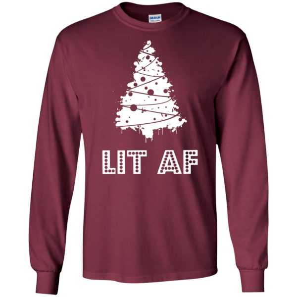 lit af long sleeve - maroon