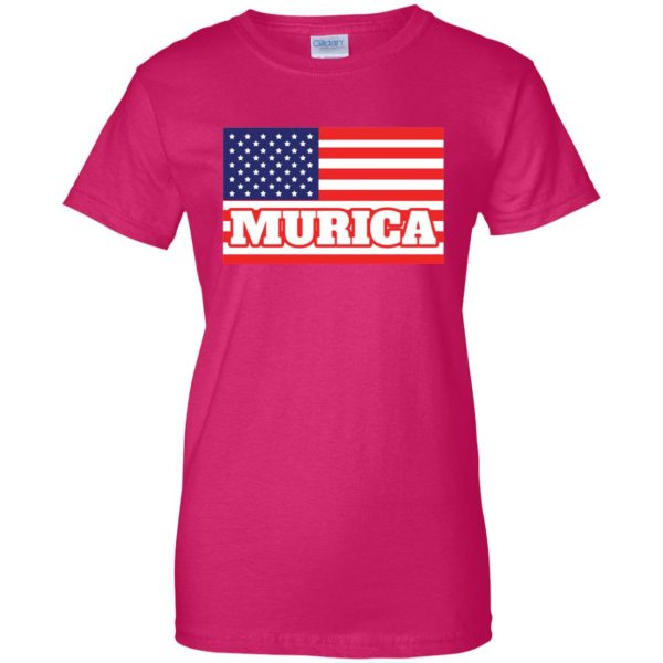 murica womens t shirt - lady t shirt - pink heliconia