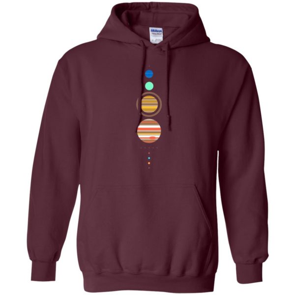 solar system hoodie - maroon