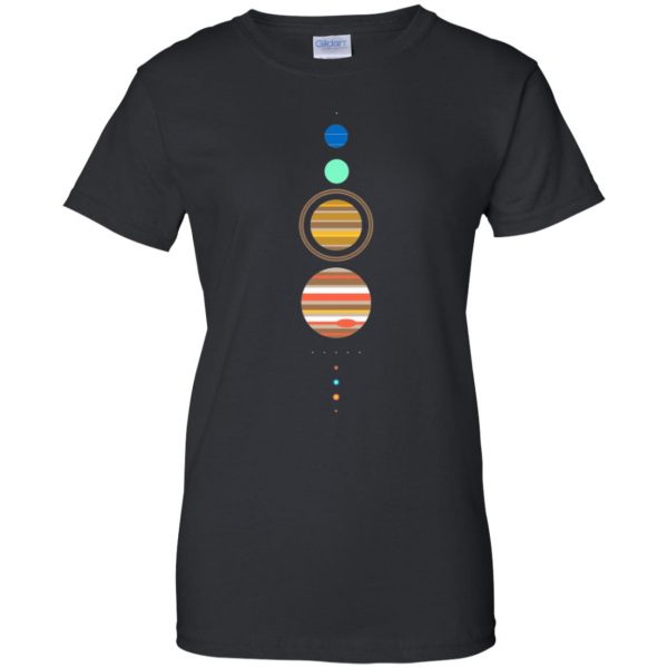 solar system womens t shirt - lady t shirt - black