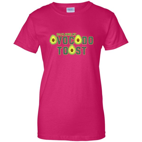 avocado toast womens t shirt - lady t shirt - pink heliconia