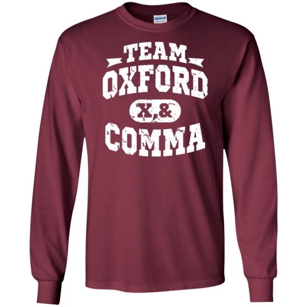 oxford comma long sleeve - maroon