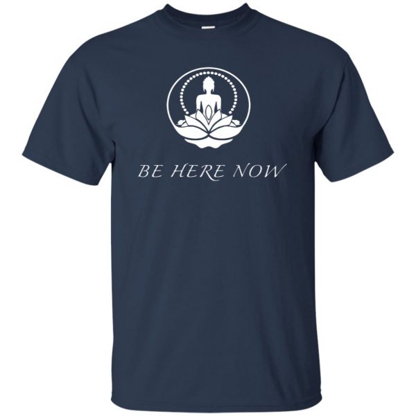 be here now t shirt - navy blue