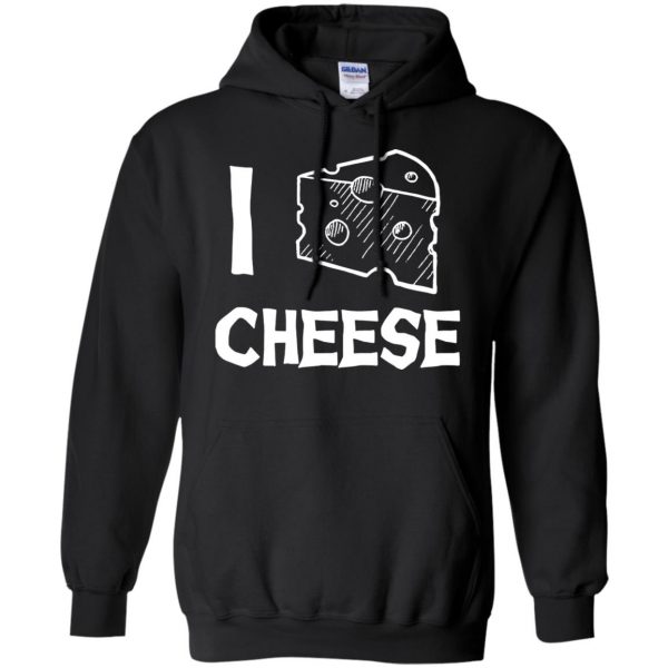 i love cheese hoodie - black