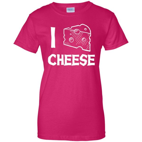 i love cheese womens t shirt - lady t shirt - pink heliconia