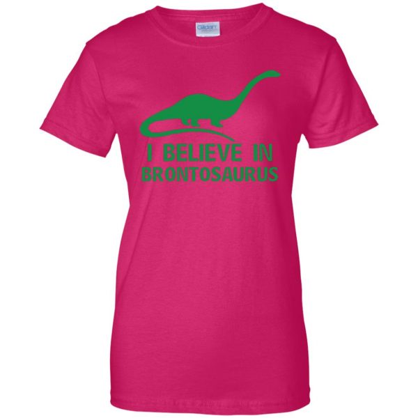 brontosaurus womens t shirt - lady t shirt - pink heliconia