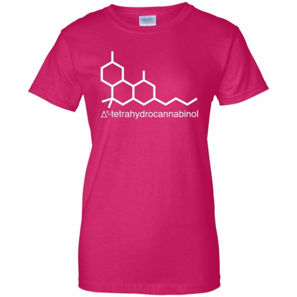 thc molecule womens t shirt - lady t shirt - pink heliconia
