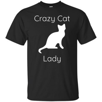 crazy cat lady t shirt - black