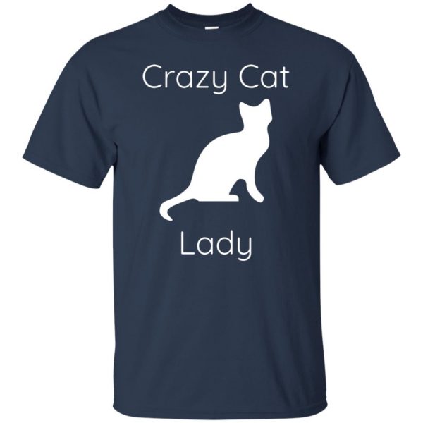 crazy cat lady t shirt - navy blue
