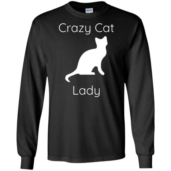crazy cat lady long sleeve - black