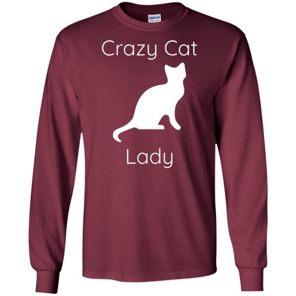 crazy cat lady long sleeve - maroon