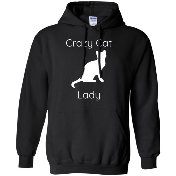 crazy cat lady hoodie - black