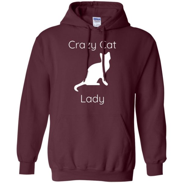 crazy cat lady hoodie - maroon