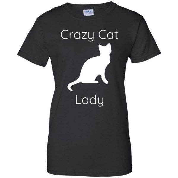 crazy cat lady womens t shirt - lady t shirt - black