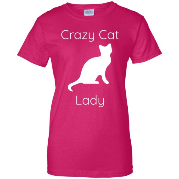 crazy cat lady womens t shirt - lady t shirt - pink heliconia