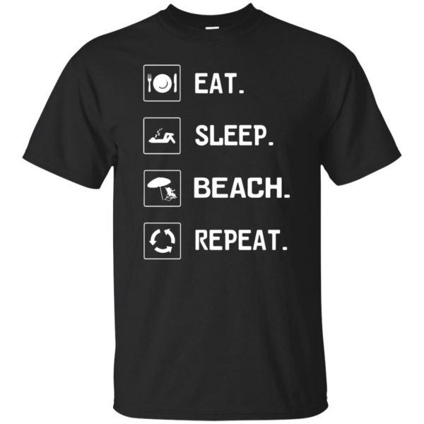 eat beach sleep repeat shirt - black