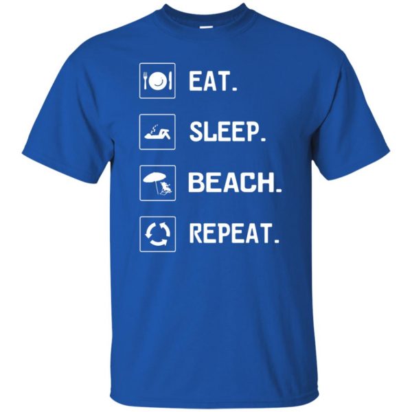 eat beach sleep repeat t shirt - royal blue