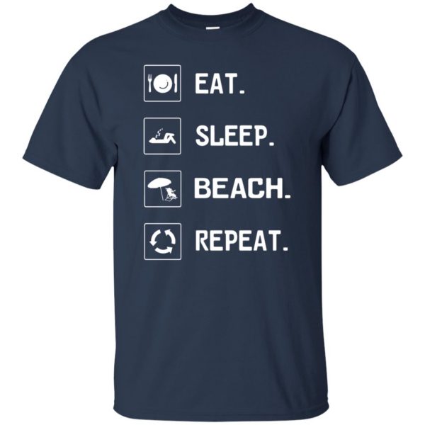 eat beach sleep repeat t shirt - navy blue