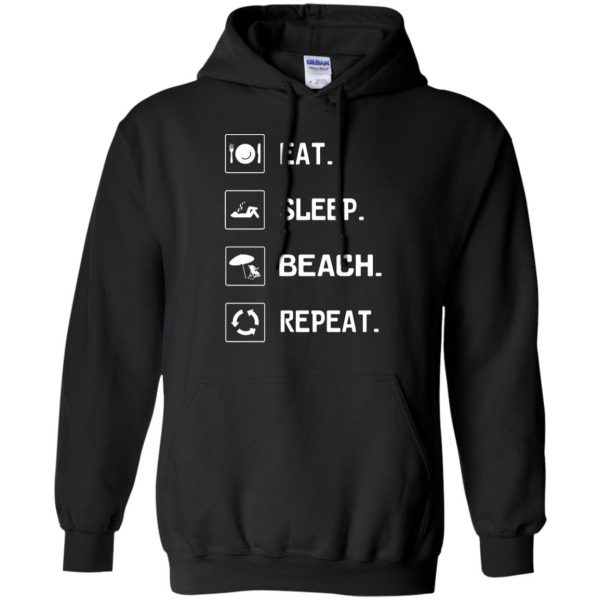 eat beach sleep repeat hoodie - black