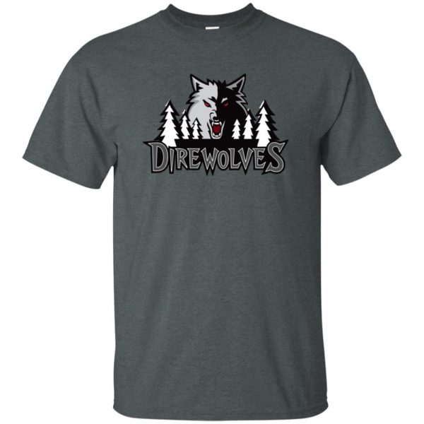 winterfell direwolves t shirt - dark heather