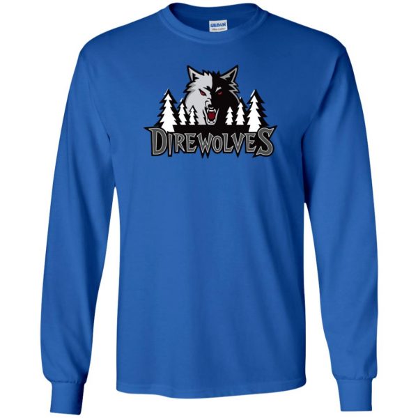 winterfell direwolves long sleeve - royal blue