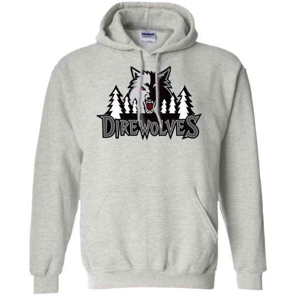 winterfell direwolves hoodie - ash