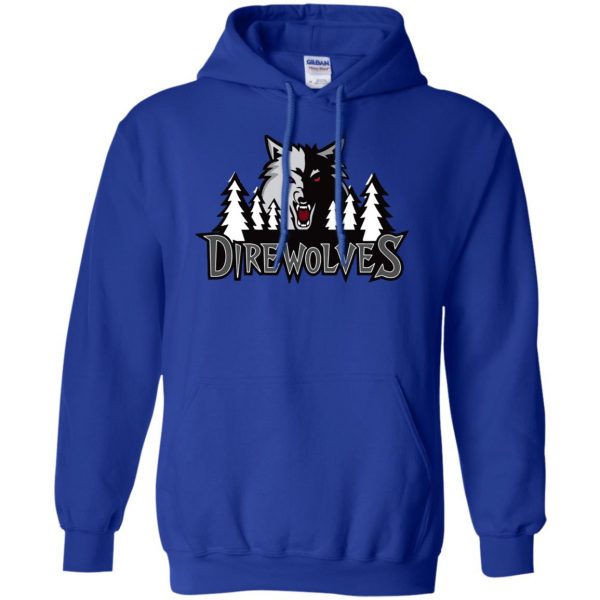 winterfell direwolves hoodie - royal blue