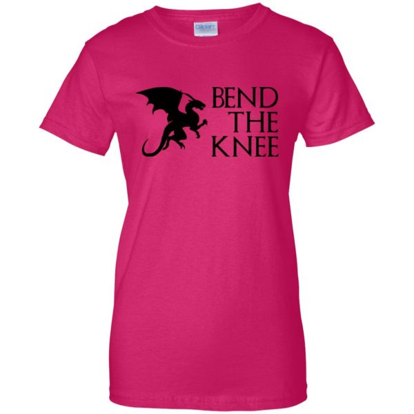 bend the knee womens t shirt - lady t shirt - pink heliconia