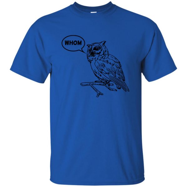 whom owl t shirt - royal blue