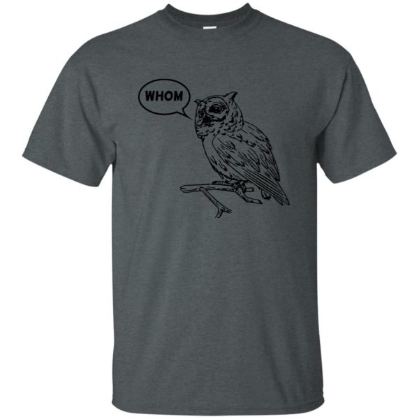 whom owl t shirt - dark heather