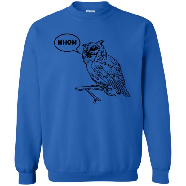 whom owl sweatshirt - royal blue