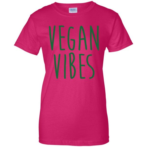 vegan vibes womens t shirt - lady t shirt - pink heliconia