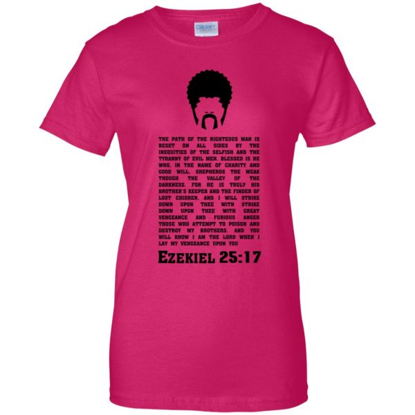 ezekiel 25 17 womens t shirt - lady t shirt - pink heliconia