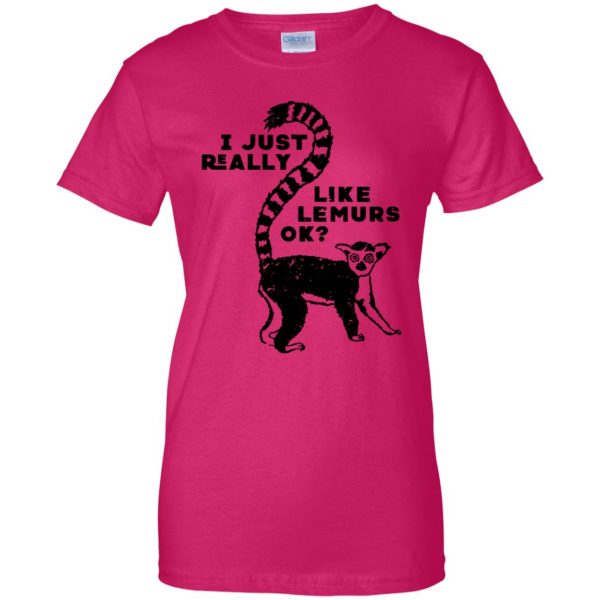 lemur womens t shirt - lady t shirt - pink heliconia