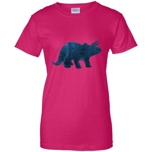 triceratops womens t shirt - lady t shirt - pink heliconia