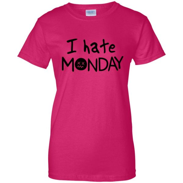 i hate mondays womens t shirt - lady t shirt - pink heliconia