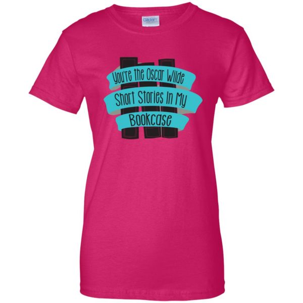 oscar wilde womens t shirt - lady t shirt - pink heliconia