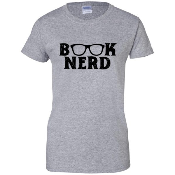 book nerd womens t shirt - lady t shirt - sport grey