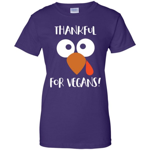 vegan thanksgiving womens t shirt - lady t shirt - purple
