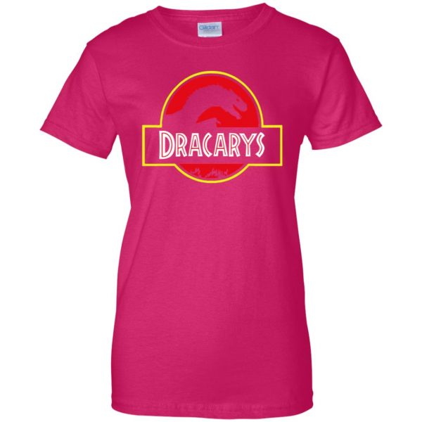 dracarys womens t shirt - lady t shirt - pink heliconia